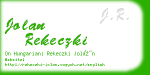 jolan rekeczki business card